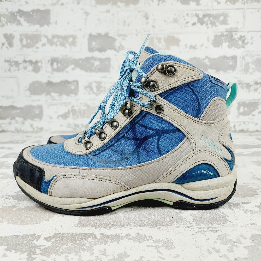 L.L. Bean Primaloft Tek 2 Blue/ White Lace Up Hiking Boots O17